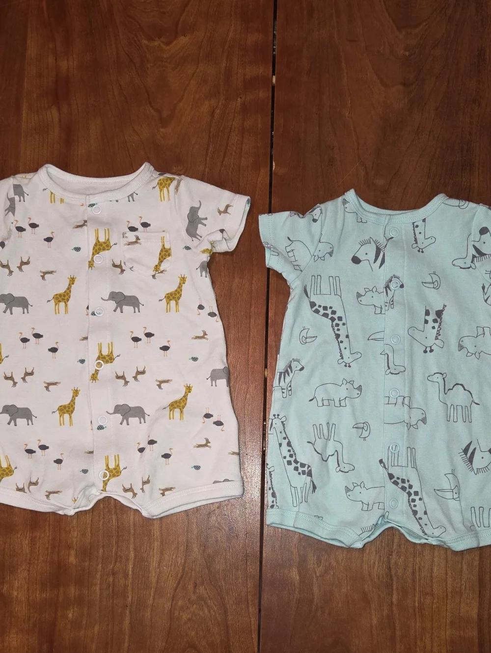 Carter's 2-Pack Safari Short-Sleeve Pajama Sets - White & Light Blue